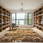 Earthy Savannah Gazelle Herd Illustration Rug