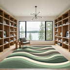 Organic Sage and Taupe Wavy Layers Rug