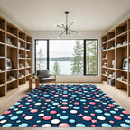 Playful Pink Blue Candy Polka Dots Rug