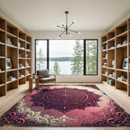 Elegant Rose Ornate Circular Medallion Rug
