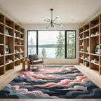 Rosy Cloudscape Whimsical Swirl Rug