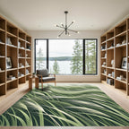 Woven Emerald Grassland Swirl Rug