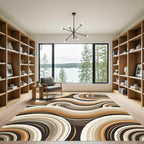 Earthy Swirls Abstract Wave Rug