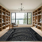 Charcoal Silver Ornate Architectural Arched Rug