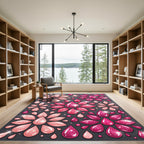 Sparkling Pink Petal Drop Arrangement Rug