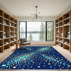Oceanic Blue Yellow Dot Burst Rug