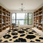 Abstract Black Splatter Animal Print Rug