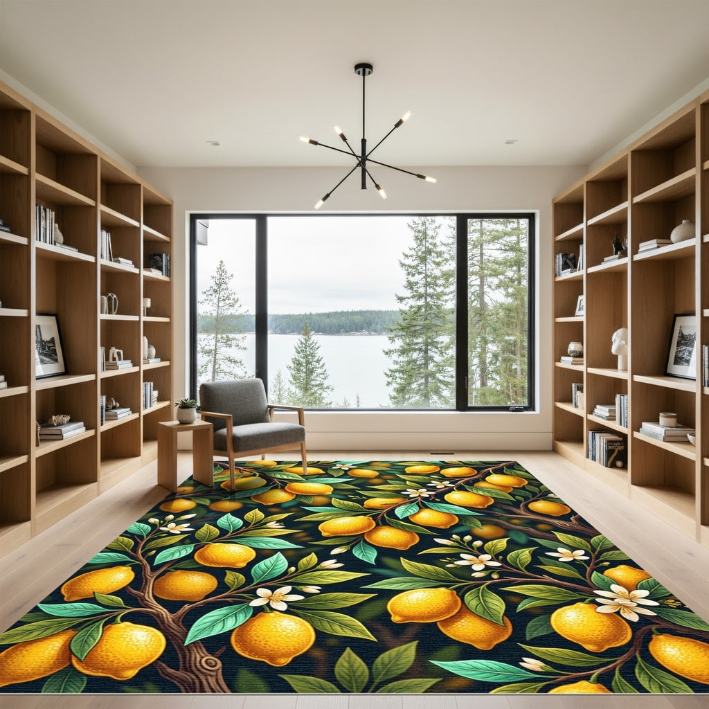 Vibrant Mediterranean Lemon Tree Orchard Rug