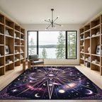 Celestial Cosmic Purple Galaxy Star Rug