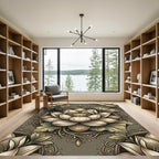 Classic Sepia Lotus Flourish Rug