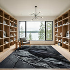 Dark Raven Duo Monochrome Composition Rug