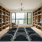 Midnight Celestial Archway Floral Inlay Rug