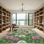 Buzzy Bee and Clover Meadow Garden Rug