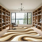 Warm Earthy Tone Swirl Rug