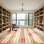 Terracotta Vertical Stripe Watercolor Rug