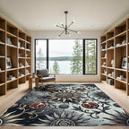 Gothic Sun and Pomegranate Chiaroscuro Area Rug