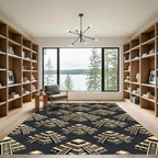 Aztec Pyramid Geometric Cream Charcoal Rug