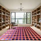Coral Purple Gradient Polka Dot Rug