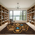 Earthy Hexagon Amphora Vase Mosaic Rug