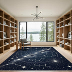 Celestial Constellation Navy Starry Sky Rug