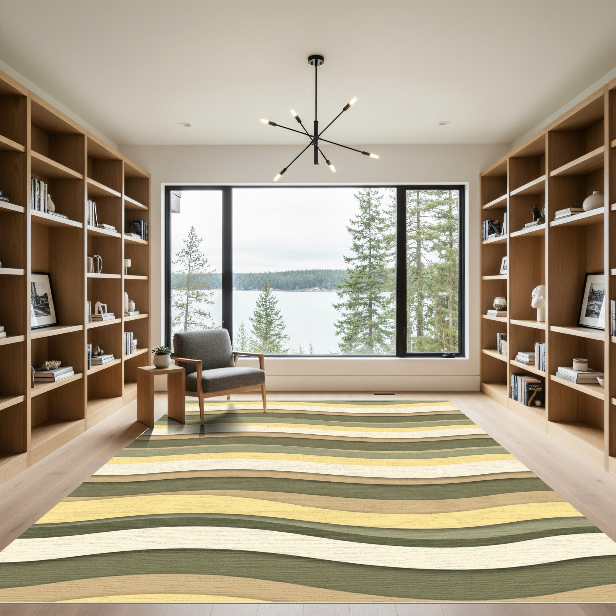 Earthy Tones Wavy Stripes Rug