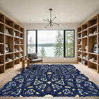 Deep Blue Eastern Star Mandalas Rug