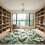 Soft Sage Botanical Cosmos Meadow Rug