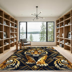 Golden Tiger Art Deco Geometric Rug