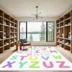 Pastel Alphabet Blocks Composition Rug
