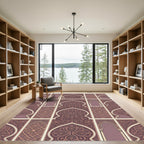Arabesque Archway Mauve Damask Tile Rug