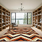 Geometric Earthy Tone Zigzag Rug