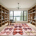 Elegant Pastel Bow Ribbon Grid Rug