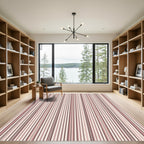 Muted Blush Vertical Stripe Composition Rug