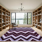 Crimson Purple Gradient Chevron Rug