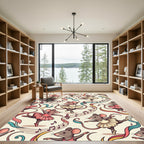 Whimsical Ballerina Mouse Musical Ribbon Art Rug