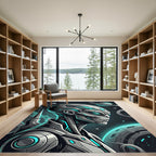 Futuristic Sci-Fi Cyborg Extraterrestrial Portrait Rug
