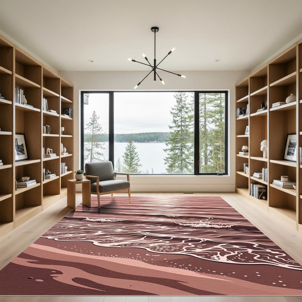Rose Gold Water Ripple Accent Rug