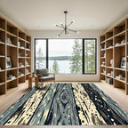Rustic Wood Grain Splatter Rug