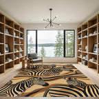 Bold Zebra Stripes Across Earth Tones Rug