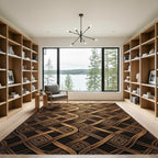 Oriental Bronze Interlocking Scroll Rug