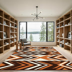 Earthy Geometric Chevron Arrow Rug