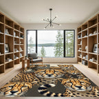 Golden Cheetah Portrait Spotted Texture Rug