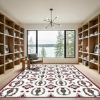 Crimson Nutcracker Medallion Border Rug