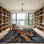 Majestic Tiger Jungle Foliage Rug