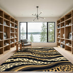 Bold Leopard Graphic Wavy Stripes Rug
