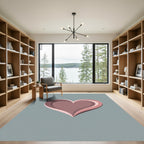 Dusty Rose Layered Heart Rug