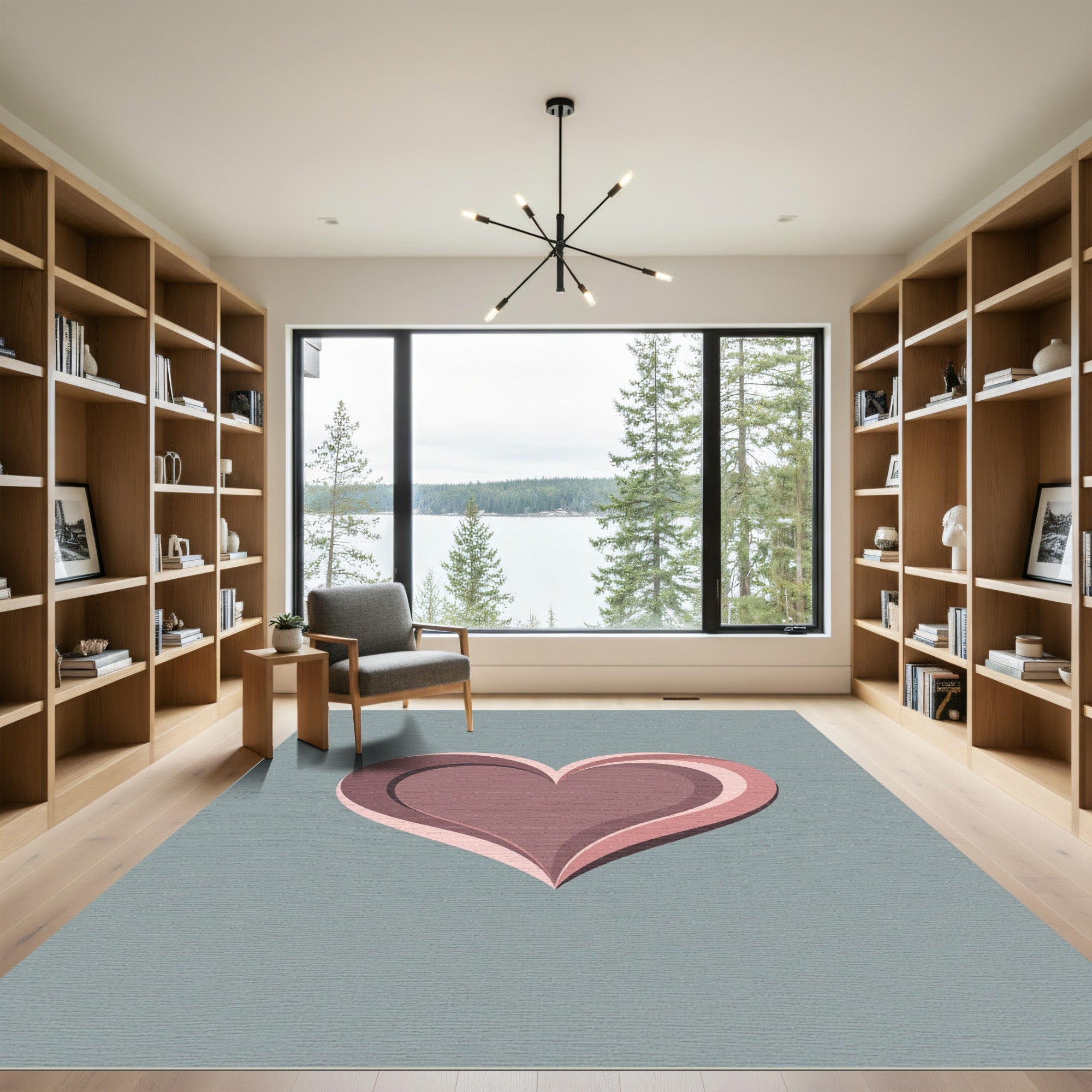 Dusty Rose Layered Heart Rug