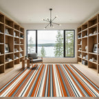 Rustic Earth Tones Vertical Stripe Rug