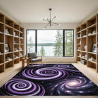 Cosmic Purple Swirl Interstellar Galaxy Rug