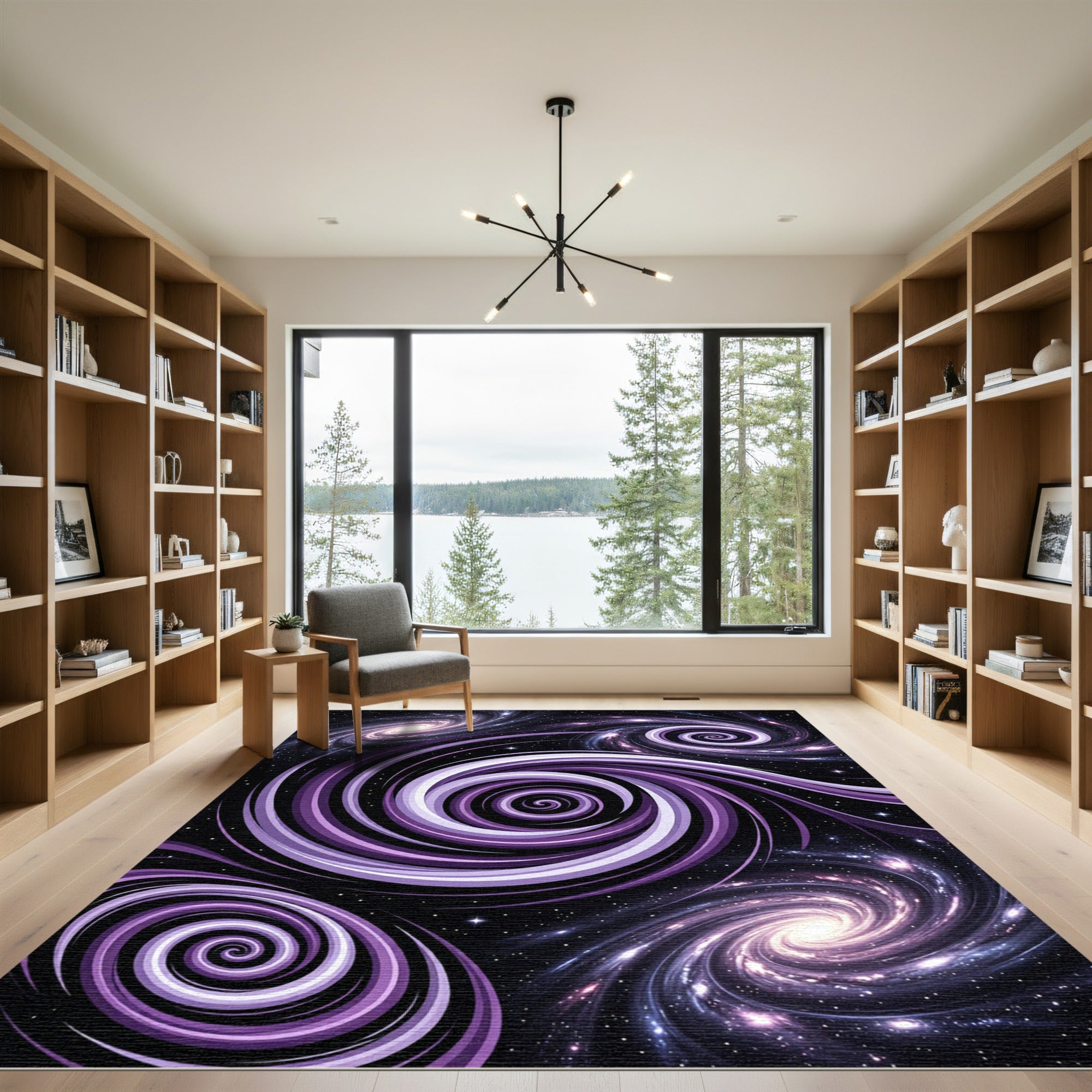 Cosmic Purple Swirl Interstellar Galaxy Rug